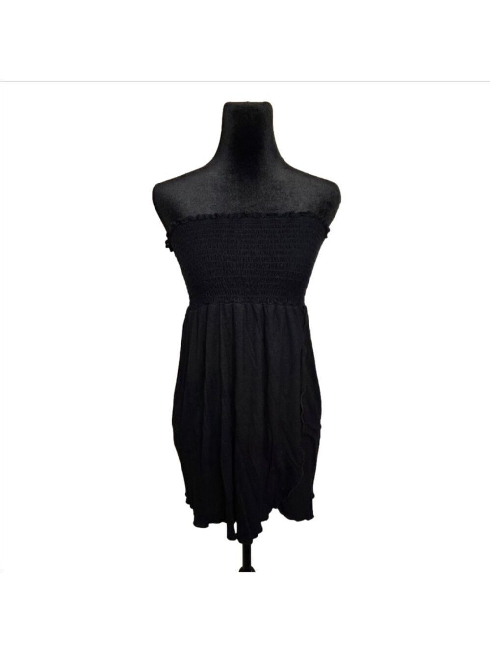 Beach Star Black Strapless Swim Cover Up Dress Size Small